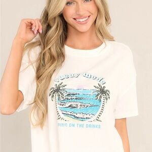 NWT Z Supply Vacay Mode Cloud Dancer Tee/ Size Large
